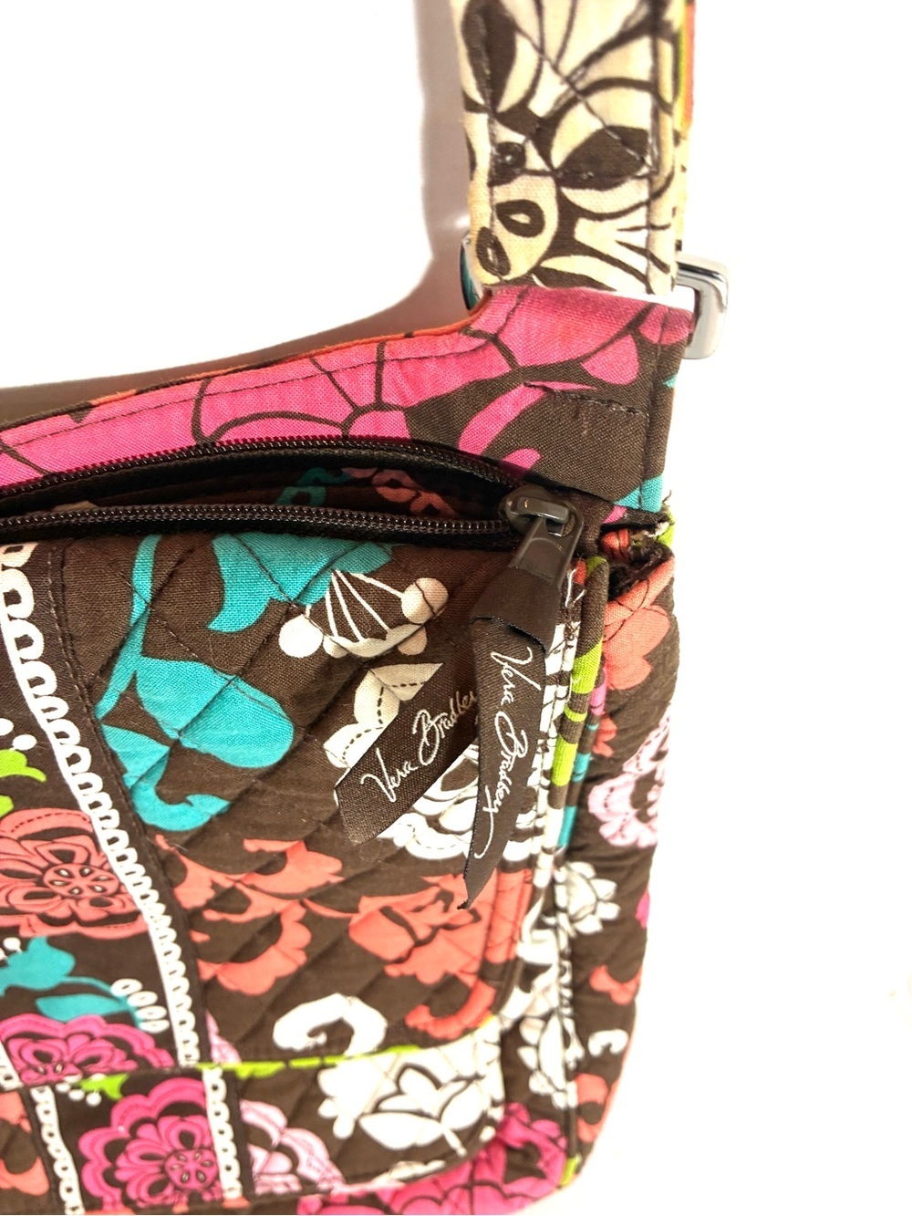 Vera Bradley Lola Medium Floral Print Quilted Flap Crossbody Shoulder Bag Travel - Picture 6 of 11